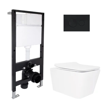 Комплект инсталляция с унитазом Rimless 520x360x290 Standard QTAP CROW QT05335170W51623