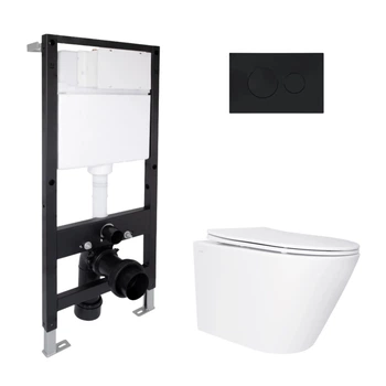 Комплект инсталляция с унитазом Ultra Quiet 485x360x320 Standard QTAP SWAN QT16335179W51629