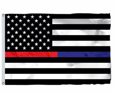 Флаг США Полиция и МЧС 90x150 см с синей и красной полосой USA Police and Fire