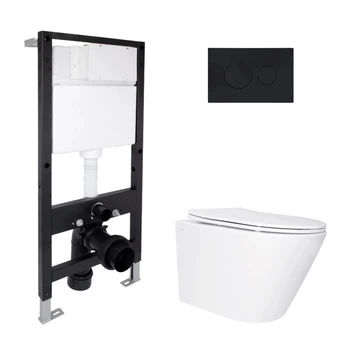 Комплект инсталляция с унитазом Ultra Quiet 520x360x320 Standard QTAP SWAN QT16335180W51641