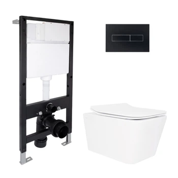 Комплект инсталляция с унитазом Rimless 520x360x290 Standard QTAP CROW QT05335170W51626