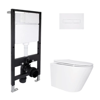 Комплект инсталляция с унитазом Ultra Quiet 520x360x320 Standard QTAP SWAN QT16335180W51643