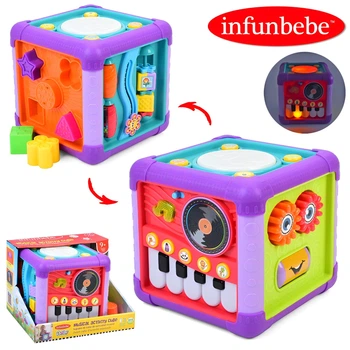 Розвиваюча іграшка куб-сортер Infunbebe з фігурами, світло, музичні інструменти (LS50111)