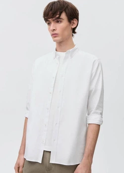 Сорочка класична для хлопчика Mango білий XXS 152-158 бавовна оксфордський стиль