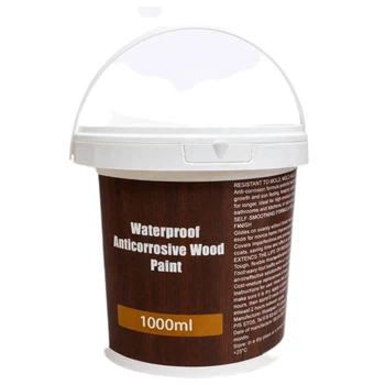 Waterproof Anticorrosive Wood Paint водостійка антикорозійна фарба для дерева коричнева захист від вологи та гнилі об'єм 1 л (Wood1)