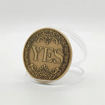 Сувенирная монета принятия решений YES/NO 4 см 3703 (золото антик) OP1-3716