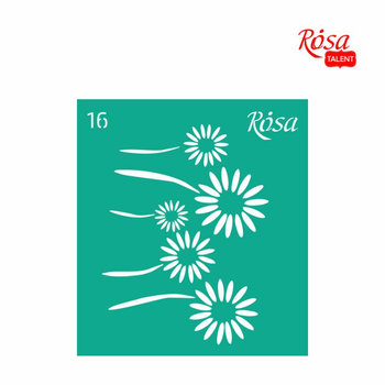 Трафарет многоразовый самоклеющийся, No16, 9х10см, серия «Цветы», ROSA TALENT