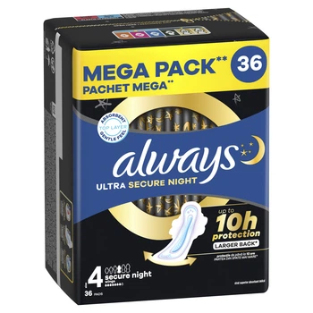 Гігієнічні прокладки Always Ultra Secure Night (Розмір 4) 36 шт
