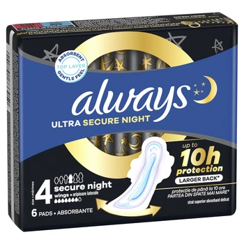 Гігієнічні прокладки Always Ultra Secure Night (Розмір 4) 6 шт