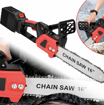 Акумуляторна ланцюгова пила Chain Saw 16″ 36V 2 АКБ 6.0 Ah шина 40 см 3/8″ 11 м/с 5500 об/хв у кейсі для дров гілок саду