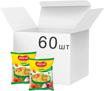 Вермішель швидкого приготування Куряча Reeva 60г 1ящ/60 шт