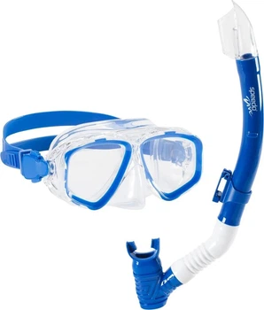 Набор маска и трубка Speedo JR ADVNT MSKSRKL SET 430 синий, прозрачный Дит One Size