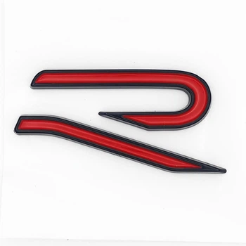 Емблема Rline нового зразка Volkswagen 6,5*3,0 см ABS, чорний+червоний