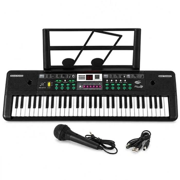 Синтезатор Electronic Keyboard 61 клавиша с микрофоном работает от сети/батареек (MQ6111)