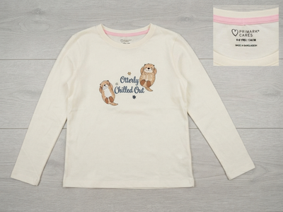 Піжамна кофта primark cares для дівчинки 8-9 років (134 см) молочна з принтом