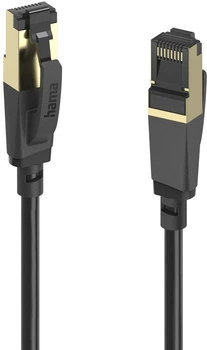 Патч-корд Hama Cat 8 SFTP RJ-45 - RJ-45 1.5 m Black (4047443545800)