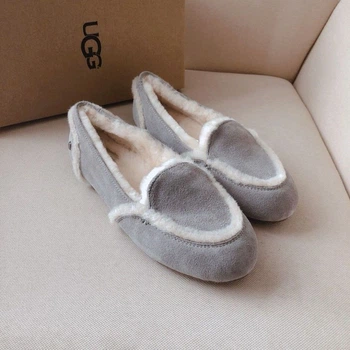 ЖІночі уггі Мокасини Сірі з Хутром UGG Women's Hailey Loafer Grey (36, сірий)