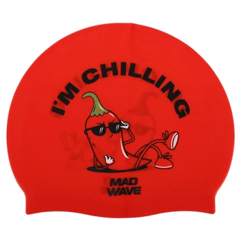 Шапочка для плавания силиконовая для взрослых CHILLING M055315 красный