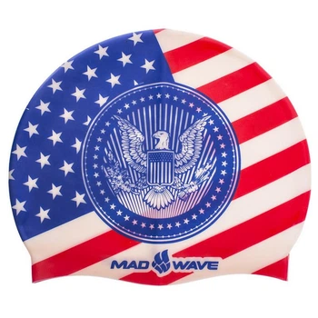 Шапочка для плавання силіконова для дорослих USA M055303000W синій-червоний