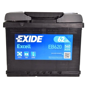 Аккумулятор EXIDE Excell 12V 62Ah 540A R+ свинцово-кислотный 242х175х190 мм