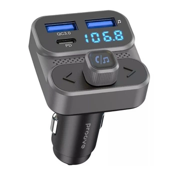 Автомобільний зарядний пристрій 36 W Type-C/USB Proove FM Launcher Luxor SE (59302)
