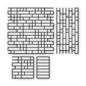Многоразовый трафарет 94×94 + 94×44 см + 2 откоса, 3 мм — под кирпич Ригель DF 240×52 мм, декоративная штукатурка стен