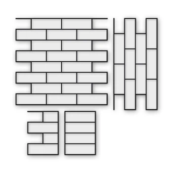Многоразовый трафарет 94×89 + 94×45 см + 2 откоса, 3 мм — под плитку Плитка 100×300, декоративная штукатурка стен