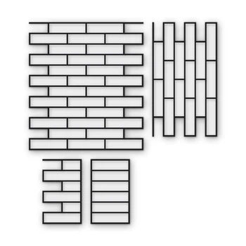 Многоразовый трафарет 76×85 + 76×43 см + 2 откоса, 3 мм — под плитку Узкая плитка 60×240 мм, декоративная штукатурка стен