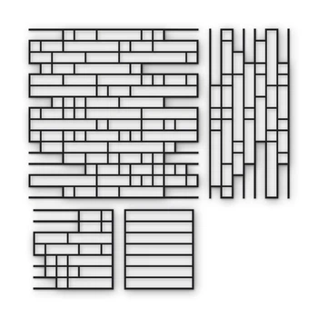 Многоразовый трафарет 94×94 + 94×44 см + 2 откоса, 3 мм — под кирпич Ригель XLDF 365×52 мм, декоративная штукатурка стен