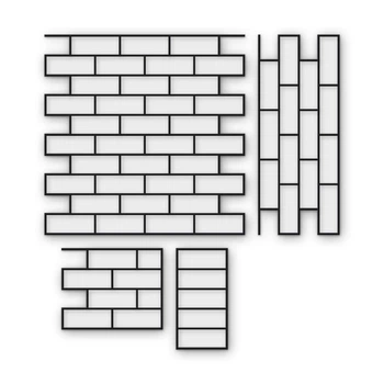 Многоразовый трафарет 91×91 + 91×37 см + 2 откоса, 5 мм — под кирпич Английский высокий 215×80 мм, декоративная штукатурка стен
