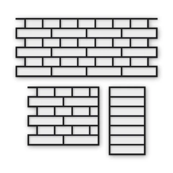Многоразовый трафарет 89×37 см + 2 откоса, 3 мм — под кирпич Римский 210×50 мм, кладка английская, декоративная штукатурка стен