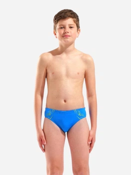 Подростковые плавки для мальчика Arena Poseidonia Swim Briefs 009009-806 140 см Голубой/Желтый (3468337648192)
