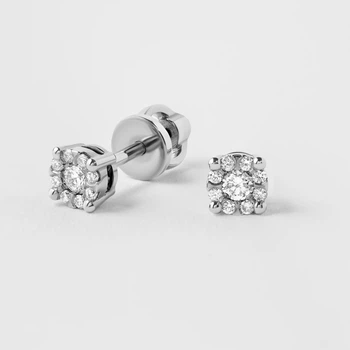 Сережки LUNET з білого золота, з діамантами 35631121