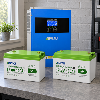 Комплект резервного питания Anenji 4,2 кВт 24 В Wi-Fi и Bluetooth + 2 аккумулятора LiFePO4 200Ah 2.56 кВт тихий в квартиру система ИБП для дому в квартиру