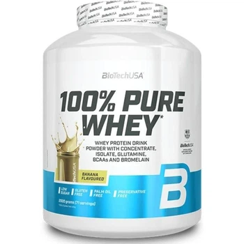 Протеин BiotechUSA 100% Pure Whey 2000 г Banana / Банан (Венгрия) сывороточный комплекс: концентрат + изолят