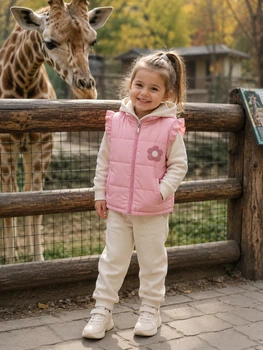 Жилетка стеганая Daisy Kiddo розовый 104 см