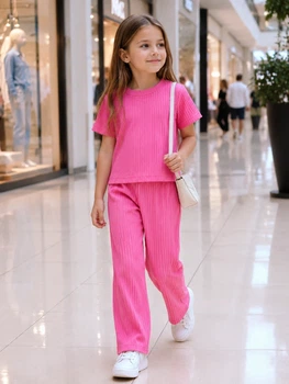 Костюм в рубчик «Pink Mood» Kiddo розовый 122 см