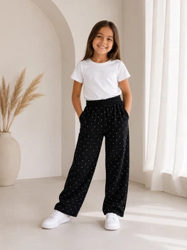 Штани для дівчинки SOFT GLAM PANTS (з камінчиками) Kiddo Чорний розмір 110 (KIDDO-9124C65A4507470BAF0C5FA743415107)
