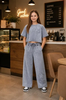 Костюм для девочки «Star Denim» Kiddo серый 116 см