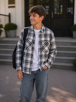 Рубашка Urban Flannel Kiddo белый 140 см