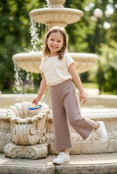 Штани кюлоти з блискучими камінчиками Kiddo Бежевий розмір 80 (KIDDO-EB5EDD9A7F65409C95098AA6AE8D1293)
