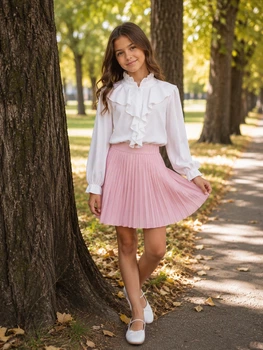 Блуза Soft Ruffle Kiddo Elegant Wave розмір 128 (KIDDO-CD8F5CB4D2494DF48704BDADB0BD4C44)