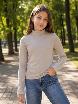 Водолазка «Crystal» у камінчиках Kiddo Бежевий розмір 146 (KIDDO-42836FA8E6AB46A48319C67E89758E32)