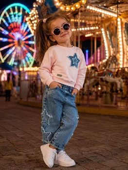 Комплект-двойка для девочки Denim Star Kiddo персиковый 98 см