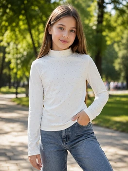 Водолазка «Crystal» у камінчиках Kiddo Молочний розмір 146 (KIDDO-4A818F2A404940A6A4AA9DAB0AF56A2D)