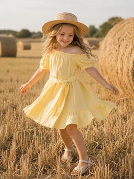 Платье Sunny Girl Kiddo лимонный желтый 122 см