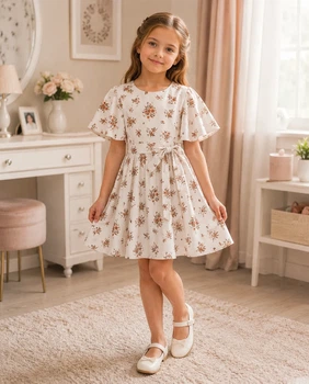 Платье «Софт» для девочки Kiddo белый 140 см
