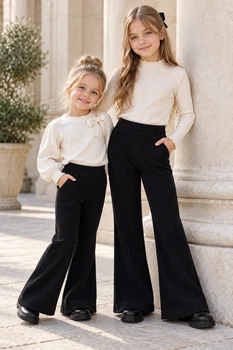 Штани мікровельветові «Cozy Flare» Kiddo Чорний розмір 98 (KIDDO-D513A7BF2BA94A6C81BD18D30B42880B)