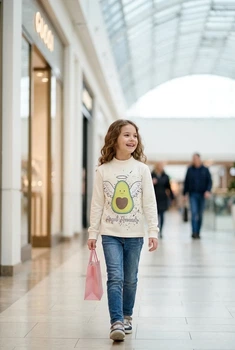 Кофта молочная с принтом авокадо-ангела и надписью Angel Avocado Kiddo молочный 128 см