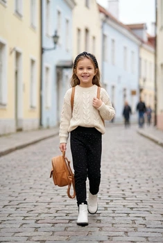 Штани чорні з дрібним білим горошком Kiddo Чорний розмір 122 (KIDDO-48BA27BA97CE496684EA4C28B07D159F)